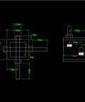 iDili 90-degree gearbox blueprint with front and side views; 1:2 worm gear, 6mm shaft; aluminum alloy & 42CrMo steel