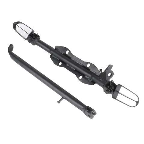 Aluminum Motorcycle Foot Peg Rest Stand Bracket For Pit Dirt Bikes 110cc 125cc 140cc Off Road Ride Upgrade Compatible With 50cc To 160cc Engines Heavy Duty Aluminum Build For Tough Trails And Long Lasting Performance, shown uninstalled.