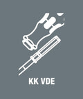 Illustration of Kraftform Kompakt VDE Changeable Blade Set With 18 Interchangeable Blades handle and blade design.