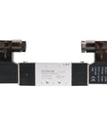 Front view of Workhorse Pneumatic Solenoid Air Valve 4V120-06 DC 24V 5 Way 2 Position Internally Piloted with one-eighth inch thread.