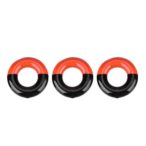 Pro-Grade Golf Swing Trainer Set: 3 Steel Weighted Rings For Driver, Grip-Enhanced Swing Weight Accessories in orange and black.