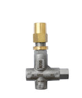 Brass pressure regulator valve with bypass, cross-body, DN15 IN/OUT ports