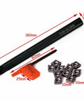Pro Grade Boring Bar Lathe Holder Set With 10 CCMT09T304 Inserts 16Mm Shank 180Mm Handle Alloy Steel Construction
