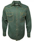Grind-Ready Lightweight Western Style Welding Shirt With Triple-Stitched Durability, Relaxed Fit, Army Green, XL For Easy Layering And All Day Comfort On The Job Site