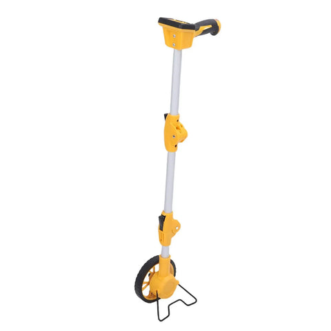 SENECESLI Digital Display Measuring Wheel with Backlit, Accurate Distance, yellow aluminum body, ergonomic handle for easy measuring.