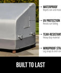 Waterproof Large Outdoor Patio Sofa Cover For 3 Seater 80 Inch Heavy Duty 600D Furniture Cover With Interlocking Seams