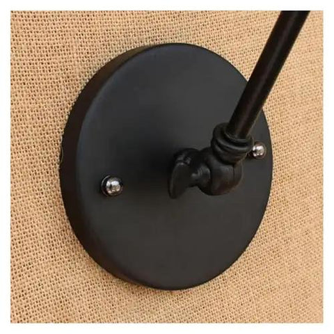 Close-up of JGSYD Adjustable Long Arm Wall Sconce - Vintage Industrial Home Lighting Retro Loft Lamp fixture mount detail.