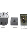 AC 110V 15W Single Phase Gear Motor With Variable Speed Controller Running Smooth At Zero To Fifty Four RPM Governor And Knock Out Torque 1 To 25 Reducer Build, motor, reducer, speed controller.