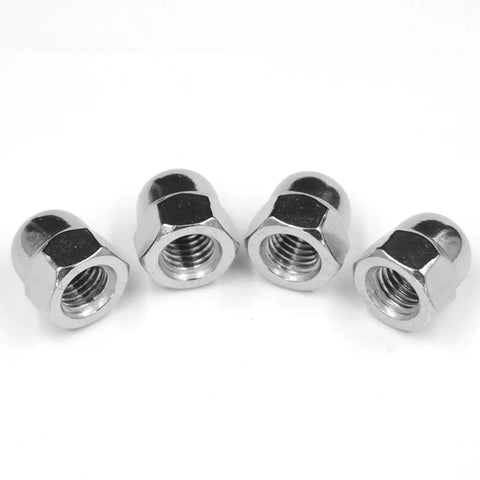 1/4-20 Stainless Acorn Nuts 30 Pack, 304 Stainless Steel 18-8 Bright Finish, fully threaded coarse thread hardware on white