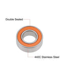 Hybrid Ceramic Ball Bearing S687C-2OS 7x14x5mm sealed on both sides, 440C stainless steel, double sealed close-up view