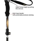 Ultralight Collapsible Trekking Pole With EVA Foam Handle And Wrist Strap For Men And Women, featuring adjustable strap detail.