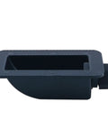 Side view of Weatherproof ABS Solar Rugged All Terrain Tough Cable Entry Gland Bent Connector for outdoor installations, black