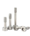 Twenty Piece Built Tough 304 Stainless Steel Hex Socket Smooth Cap Captive Screws with varying lengths for M3 and M4 use.
