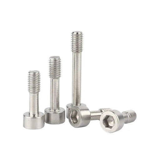 Twenty Piece Built Tough 304 Stainless Steel Hex Socket Smooth Cap Captive Screws with varying lengths for M3 and M4 use.