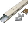 Ivory Wall Mount Power Strip With 6 Outlets 3 Foot Steel Under Counter Cable Management Center components shown