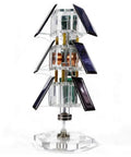 Solar Powered Magnetic Levitation Motor Kit For Science Classes And Home STEM Projects Tree Type Radial Coil Design That Spins On Sunlight A Fun Solar Toy And Educational Ornament Base For Hands On Learning, clear acrylic with solar panels