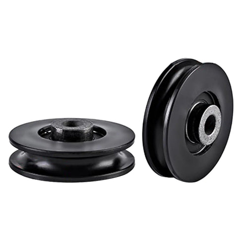 Round Rope Pulley For Gym Equipment Nylon Wire Rope Reel Pulley For Cables And Cable Machines Quiet Low Friction Waterproof Bearing Replacement For Fitness Gear And Garage Door Roller Systems, black PA pulley