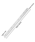 Rugged Stainless Steel Flat Brackets Set of 4 for Heavy Duty Shelves and Outdoor Use, 9.63 x 0.79 x 0.12 Inches