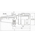 Heavy Duty Straight Shank CNC Collet For JT30 JT40 JT50 Milling And Grinding Machines technical diagram showing dimensions and design details.