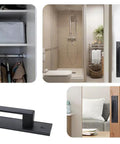 2 Pack Black Barn Style Door Pulls With Plate Punch Free 7 Inch Closet And Drawer Handles for sliding doors and cabinets