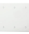 Midway Size High Impact Thermoplastic 3-Gang Blank Wall Plate PJ33-W White, smooth face, rounded edges, easy cleaning