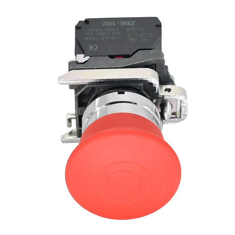Kickass Emergency Stop Switch For JLG Scissor Lift Boom Lift 4360475 And 2910290, red button with metal housing, front view.