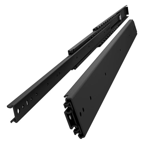 52 Inch Beefy Industrial Grade Heavy Duty Drawer Slide Without Lock A76 Black Electroplated Cold Rolled Steel Three Fold Full Extension Ball Bearing