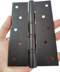 Two Pcs 5 Inch Stainless Steel Ball Bearing Door Hinges With Square Corner For Heavy Duty Wood Doors 0.12 Inch Thick Matte Black Finish Rust Resistant And High Load Capacity Up To 132 Pounds Includes Mounting Screws