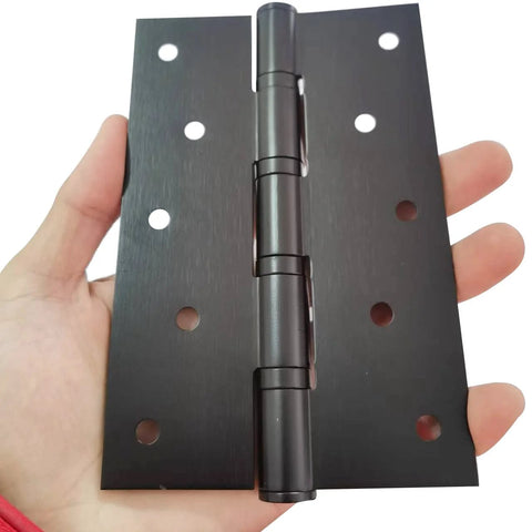Two Pcs 5 Inch Stainless Steel Ball Bearing Door Hinges With Square Corner For Heavy Duty Wood Doors 0.12 Inch Thick Matte Black Finish Rust Resistant And High Load Capacity Up To 132 Pounds Includes Mounting Screws
