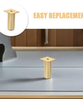 Adjustable Round Aluminum Furniture Leg Set Four Pieces Lightweight Easy Install Replacement Feet, shown on table