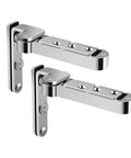 Top Shelf Invisible Cabinet Hinges Three D Adjustable Swivel Zinc Alloy Hidden Door Hardware No Fuss Install Silver Two Piece Set close-up.