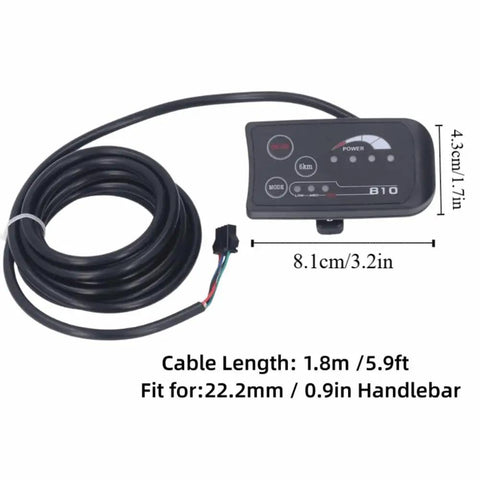 LED Bike Display Panel For 36V 48V E Bikes With 4 Wire Control And SM Plug Ride Ready Universal Dashboard On 22.2mm Handlebars With Real Time Power Readout And Battery Gauge