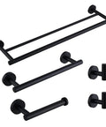 5 Piece Bathroom Accessories Kit In Brushed Stainless Steel Wall Mounted Hardware Set With 24 Inch Double Towel Bar, 12 Inch Hand Towel Bar