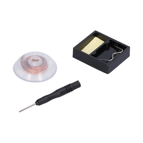 Huge Jauarta Electric Soldering Iron Kit With 4 Replaceable TS BC2 B2 D24 Tips And Type C Power Supply tools including copper wire and cleaning sponge.