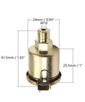 Front view of 2 Pack M10x1 6ml Oil Cup Cap For Lathe Machine Oil Dispenser Copper Plated On Iron Gold Tone with measurements
