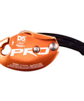 Heavy Duty Two Man Rescue Descender Runs Smooth With Your 1/2 Inch Rope Like A Dream, orange steel cam descender for safe teamwork.