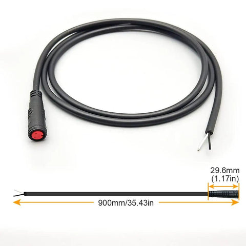 Julet Waterproof Ebike Cable Extension Connector 2 To 6 Pin For Display Throttle And PAS Systems IP66 900mm DIY Cable With Female And Male Ends For Electric Bicycle Mods
