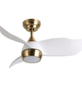 36 Inch White Gold Modern Ceiling Fan With Light And Remote, Quiet DC Motor, 6 Speed, 3 Blade Design, Energy Efficient
