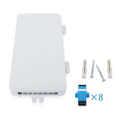Eight Port SC Fiber Optic Terminal Box For Termination And Distribution, easy wire entry design with screws and adapters visible