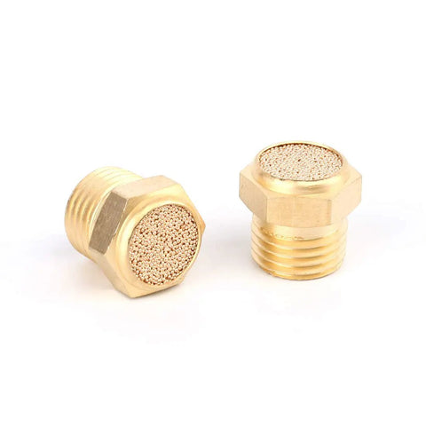 Top Shelf Solid Brass Pneumatic Exhaust Muffler Silencer With 1/4 Npt Male Thread 10 Piece Pack Heck Of An Air Compressor Noise Reducer For Garage Projects And Factories