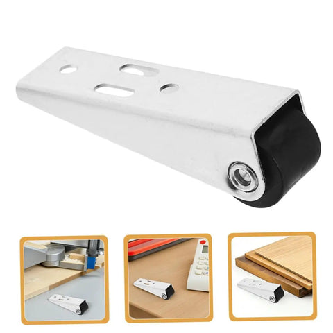 Rock Solid Four Piece Sliding Door Bottom Support Wheels Heavy Duty Rollers For Smooth Barn Door Gliding Quiet Caster Hardware With Dual Mounting Options Wear Resistant Design Zero Fuss Wardrobe Pulley Kit close-up of silver coated steel sliding wheel roller