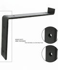 Z Shaped Carbon Steel Wall Bracket For Floating Shelves, 4mm thick, black, showing side and mounting hole detail view.