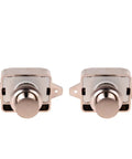 Keyless Push Button Latch For RV Cabinets And Camper Van Drawers, Chrome Zinc Alloy Locks, Spring Pop Button Design, Pair