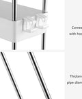 No Sweat Rolling Utility Cart With Smooth Slide Out Storage Rack And Reinforced Hook durable steel frame and thickened pipe detail.