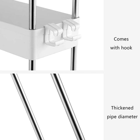 No Sweat Rolling Utility Cart With Smooth Slide Out Storage Rack And Reinforced Hook durable steel frame and thickened pipe detail.