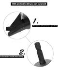 Heavy Duty Metal Sheet Cutter Head For Electric Drill Cuts Iron Steel Aluminum Stainless 1.2mm Thick, detailed view of tool head and hex shank.