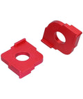 Heavy Duty Aluminum Jig Router Template Set With R10 R15 And R20 R30 Radius Guides for woodworking arc layouts, red templates.