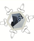 Heavy Duty Stainless Steel Spring Clamps Kit With Adjustable Plier For 0 To 2 Inch Projects Perfect For Wood Trim, Moldings And DIY Picture Frames That Are Totally Cool And Super Easy To Use. Stainless steel spring clamps holding a hexagonal frame