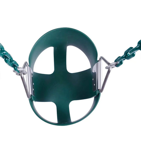 Toddler Swing With High Back Bucket Seat And 59 Inch Heavy Duty Iron Chains For Outdoor Indoor Swing Set Tree Straps Included Up To 300 Pounds Capacity Green