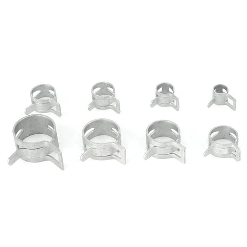 Genuine 304 Stainless Steel Spring Hose Clamps For Fuel Lines And Air Vacuum Pipes. Super Tough Anti Rust Silver Clips Fit 6.5 To 18mm